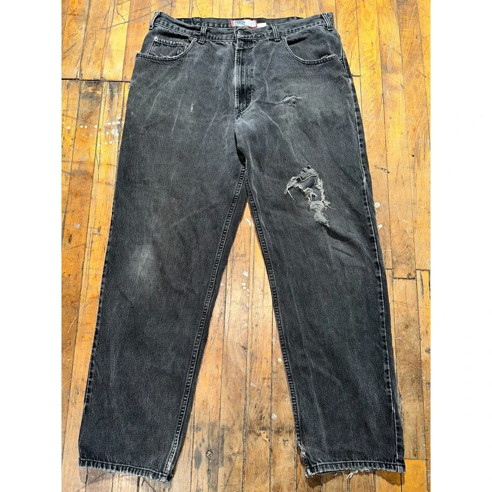 Old Navy Jeans Men's‎ Size 40x34 Black Denim Casual Flat Front Straight Leg